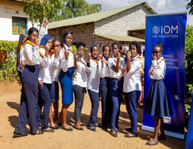 Young women taking part in a RECOAT-led awareness session on safe migration and human trafficking